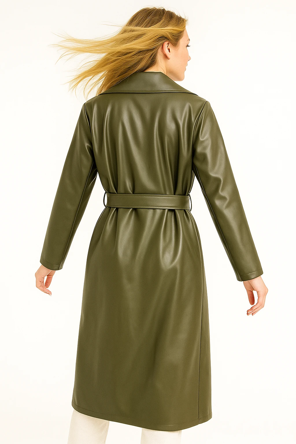 İtalyan Önden Bağlamalı Trenç - HAKİ