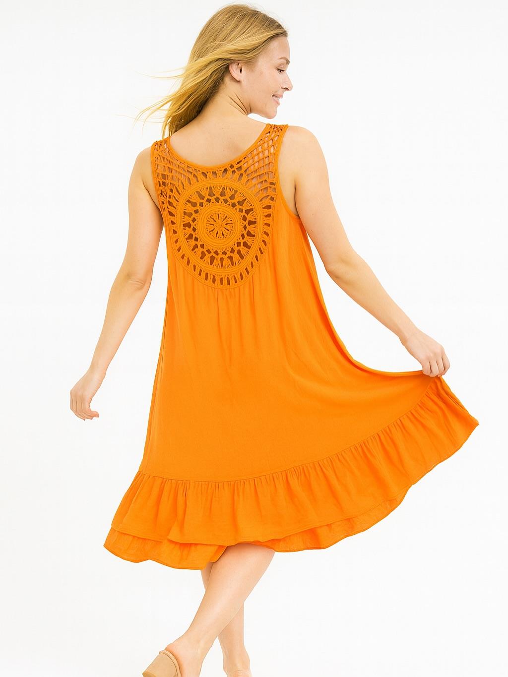 İtalyan Pamuklu Elbise - TURUNCU