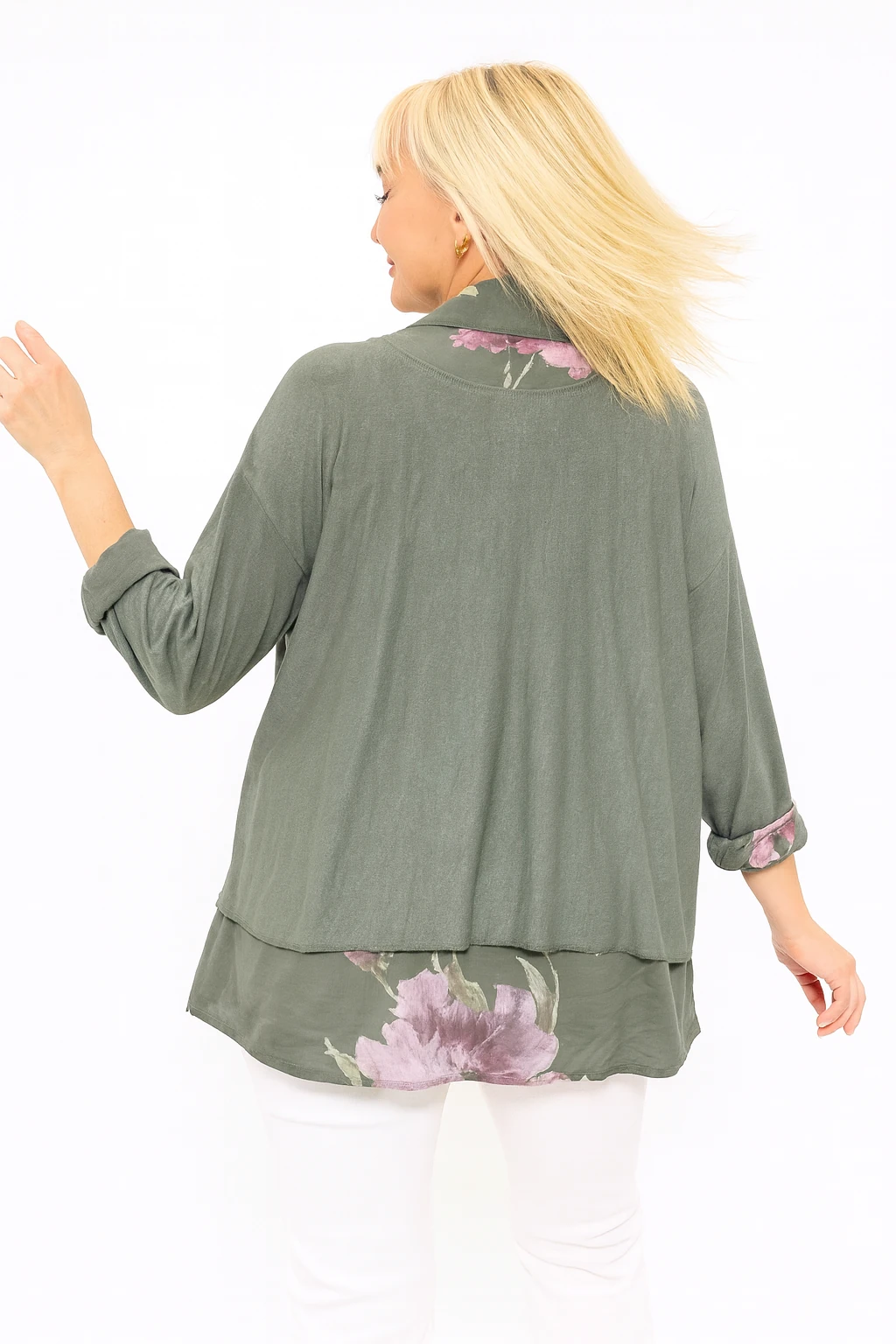 İtalyan Fularlı 3'lü Takım Bluz - HAKİ