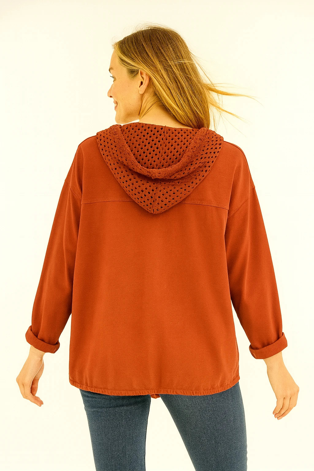 İtalyan Kapitone Nakış Detaylı Ceket - KİREMİT