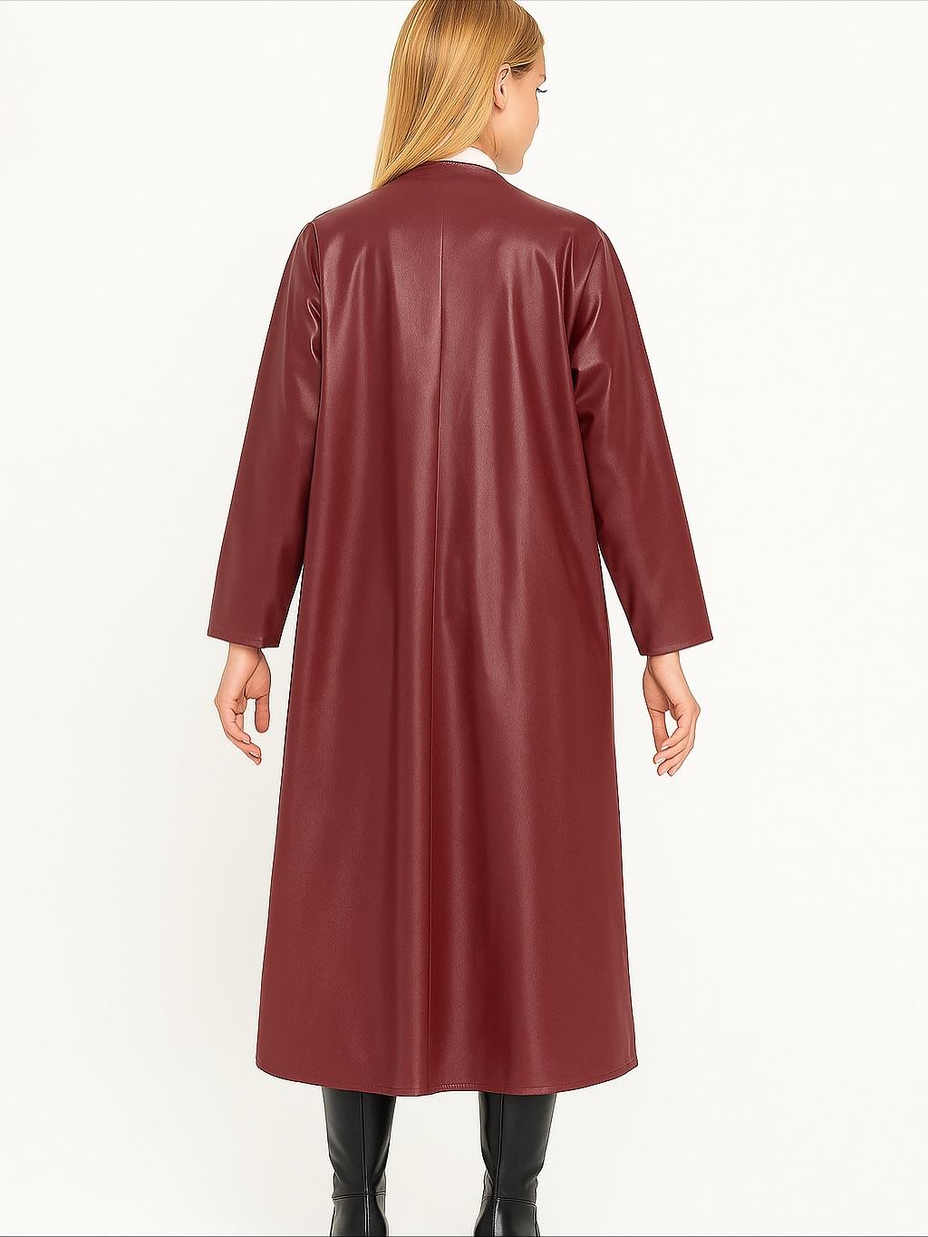 İtalyan Deri Kap - BORDO