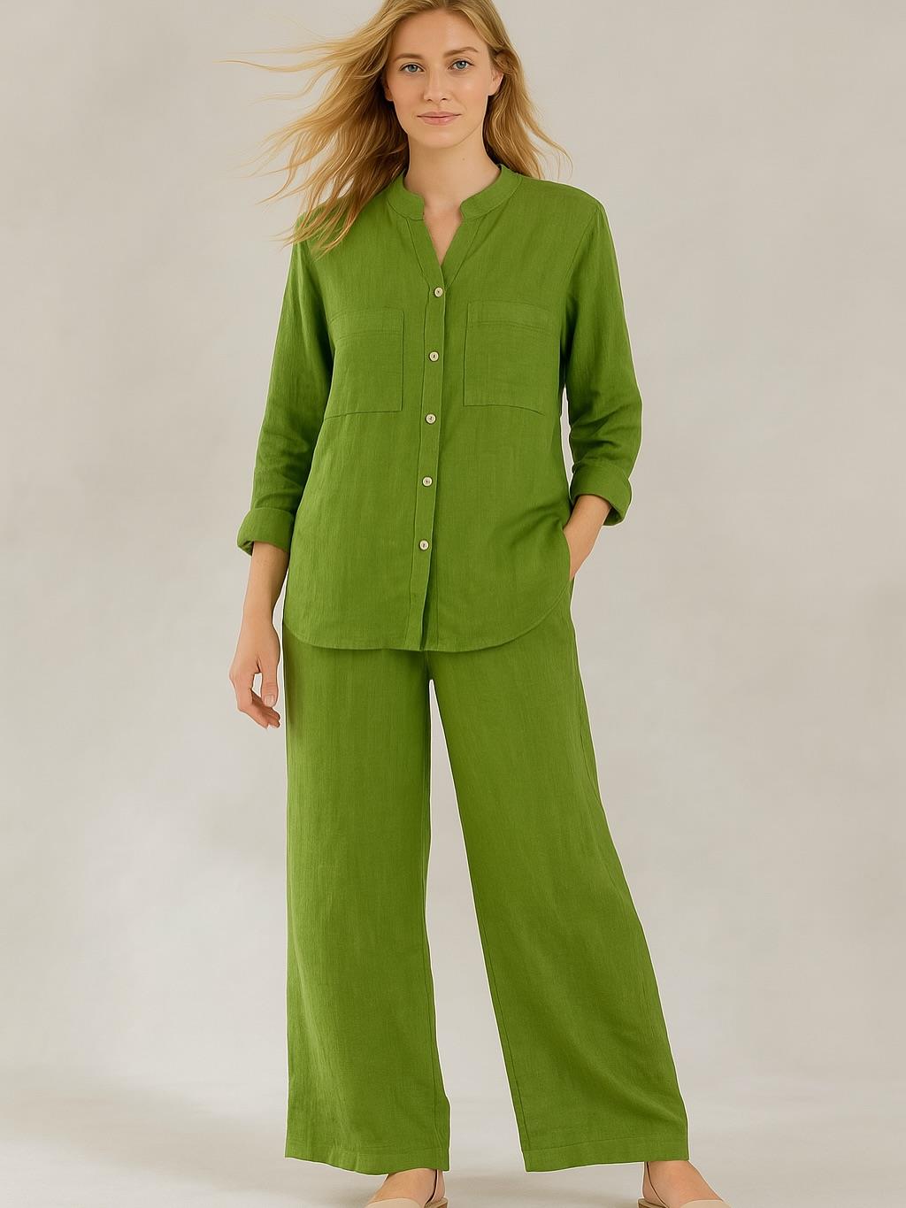 İtalyan Keten Takım - YEŞİL