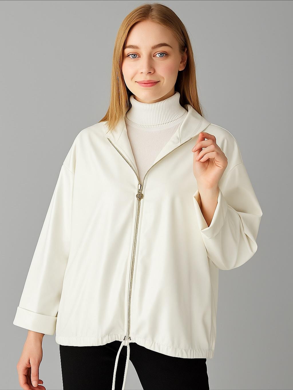 İtalyan Deri Ceket - BEYAZ