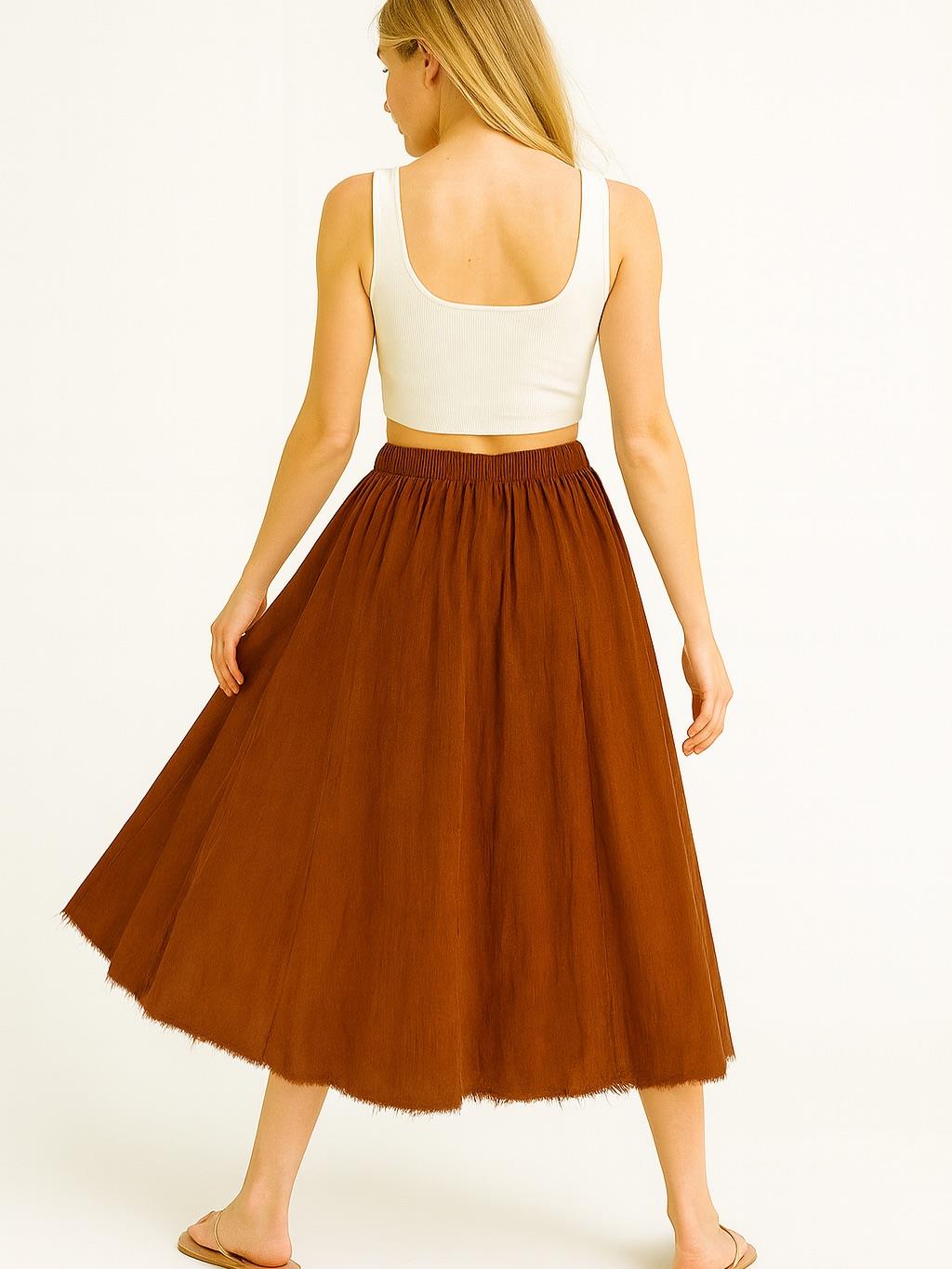 İtalyan Kadife Cepli Etek - TARÇIN