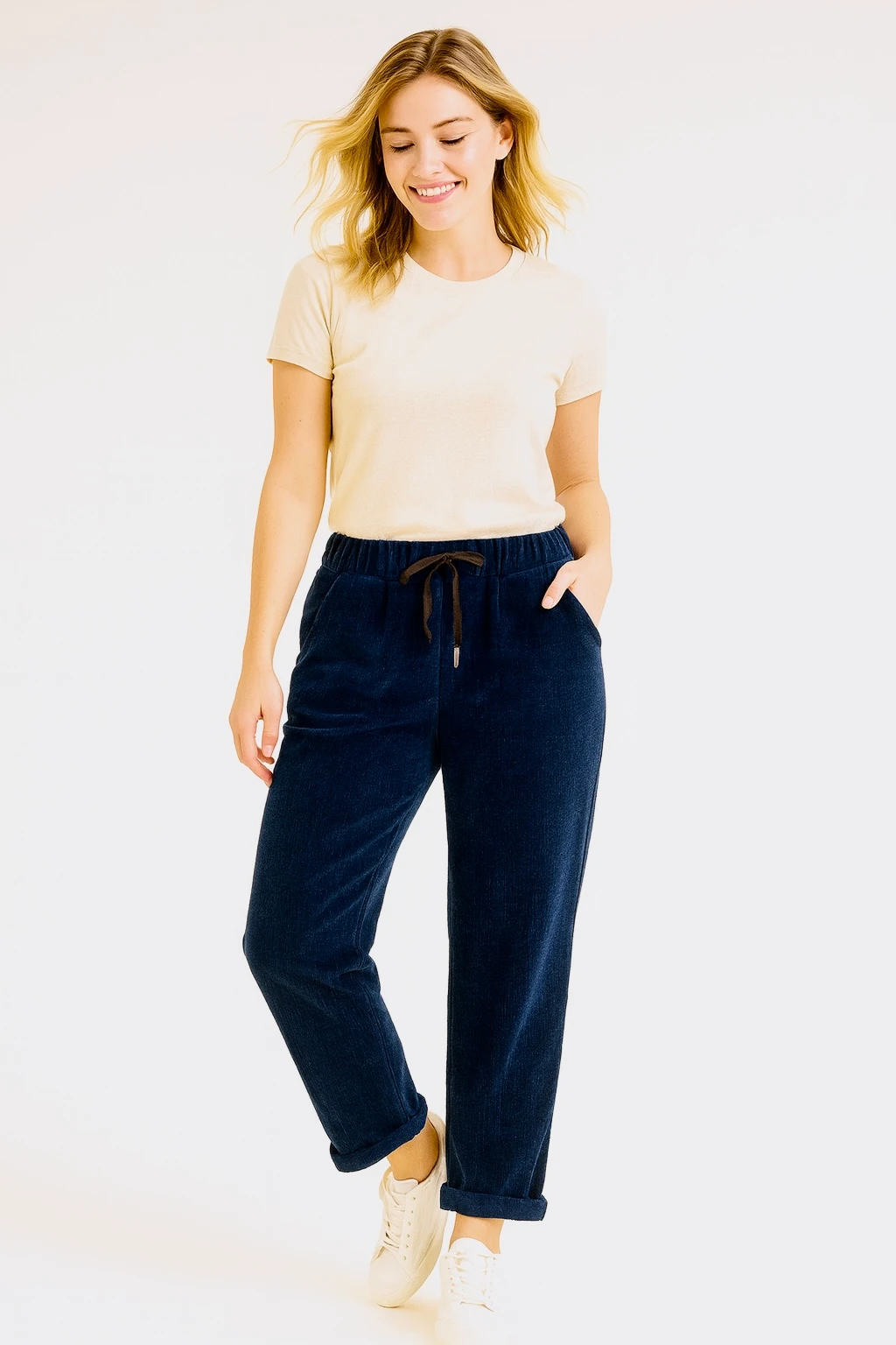 İtalyan Kadife Pantolon - LACİVERT