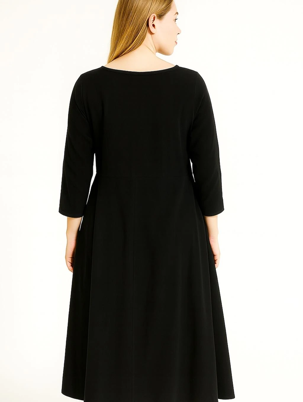 İtalyan Kadife Elbise - SİYAH