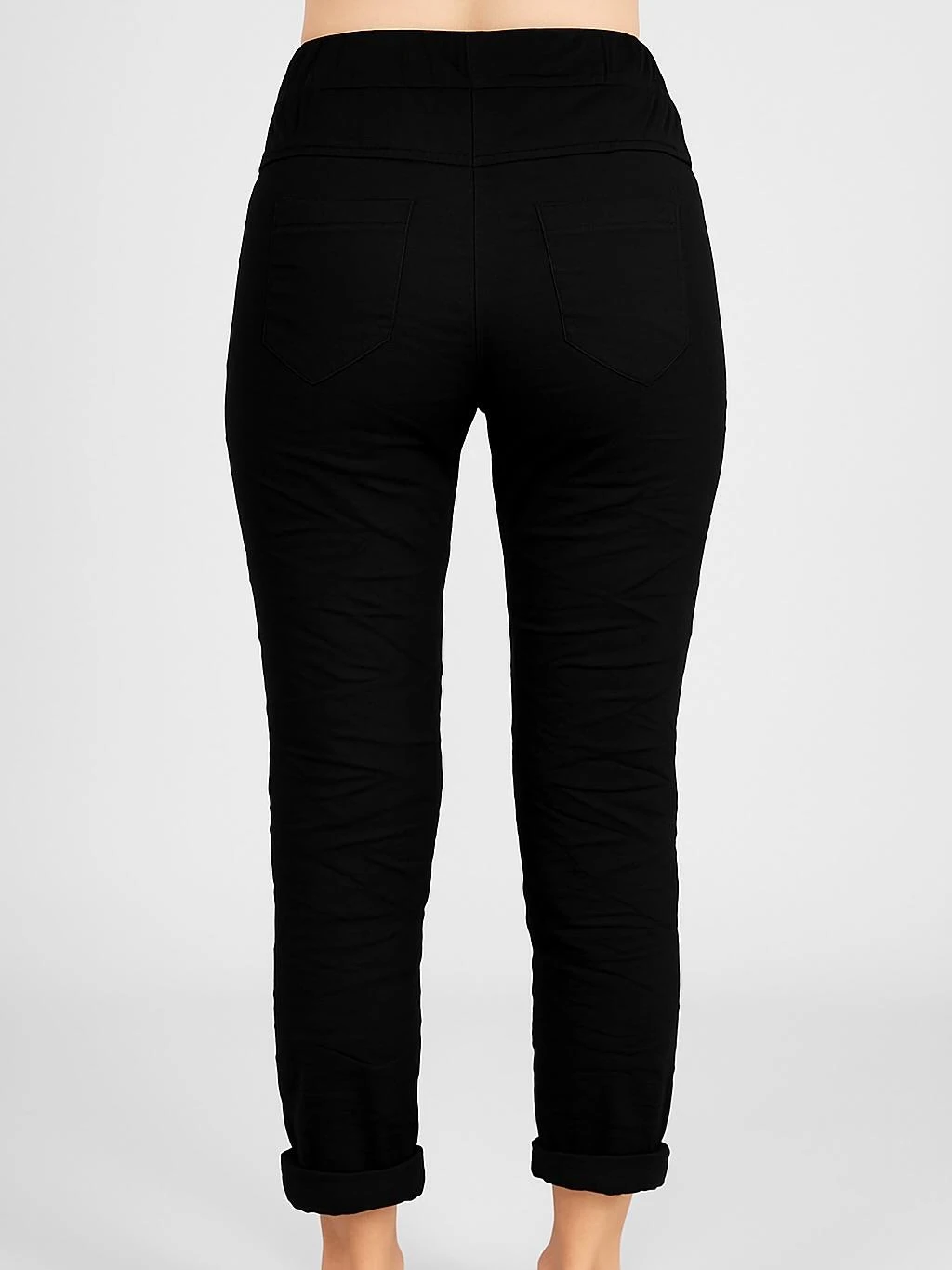 İtalyan Lepoar Desenli Likralı Pantolon - SİYAH