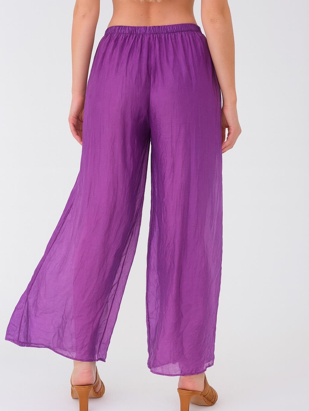 İtalyan İpek Pantolon - MOR