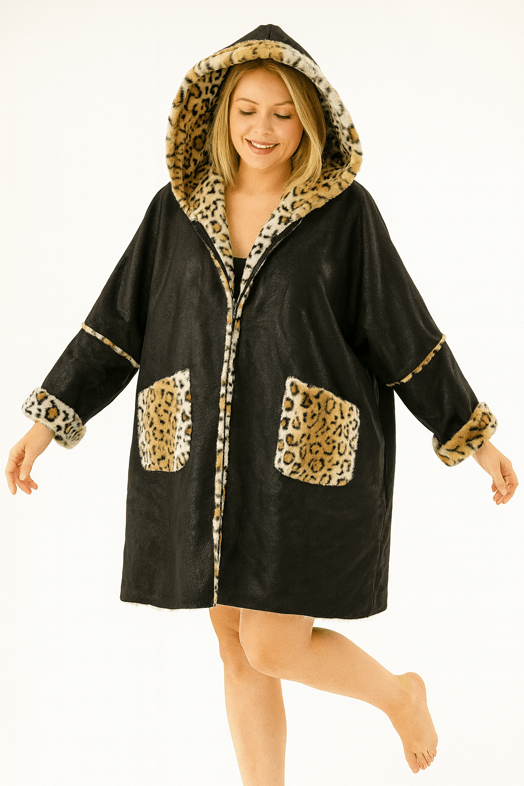 İtalyan İçi Kürklü Kaban - SİYAH