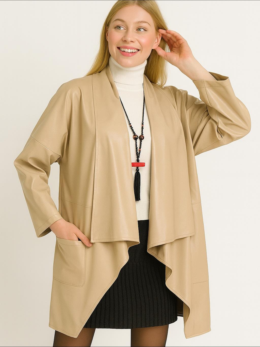 İtalyan Kısa Deri Kap - VİZON