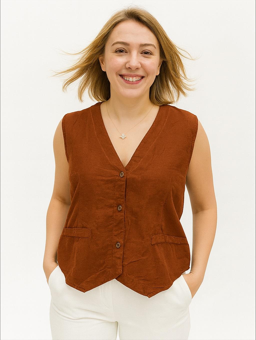 İtalyan Kadife Yelek - TARÇIN