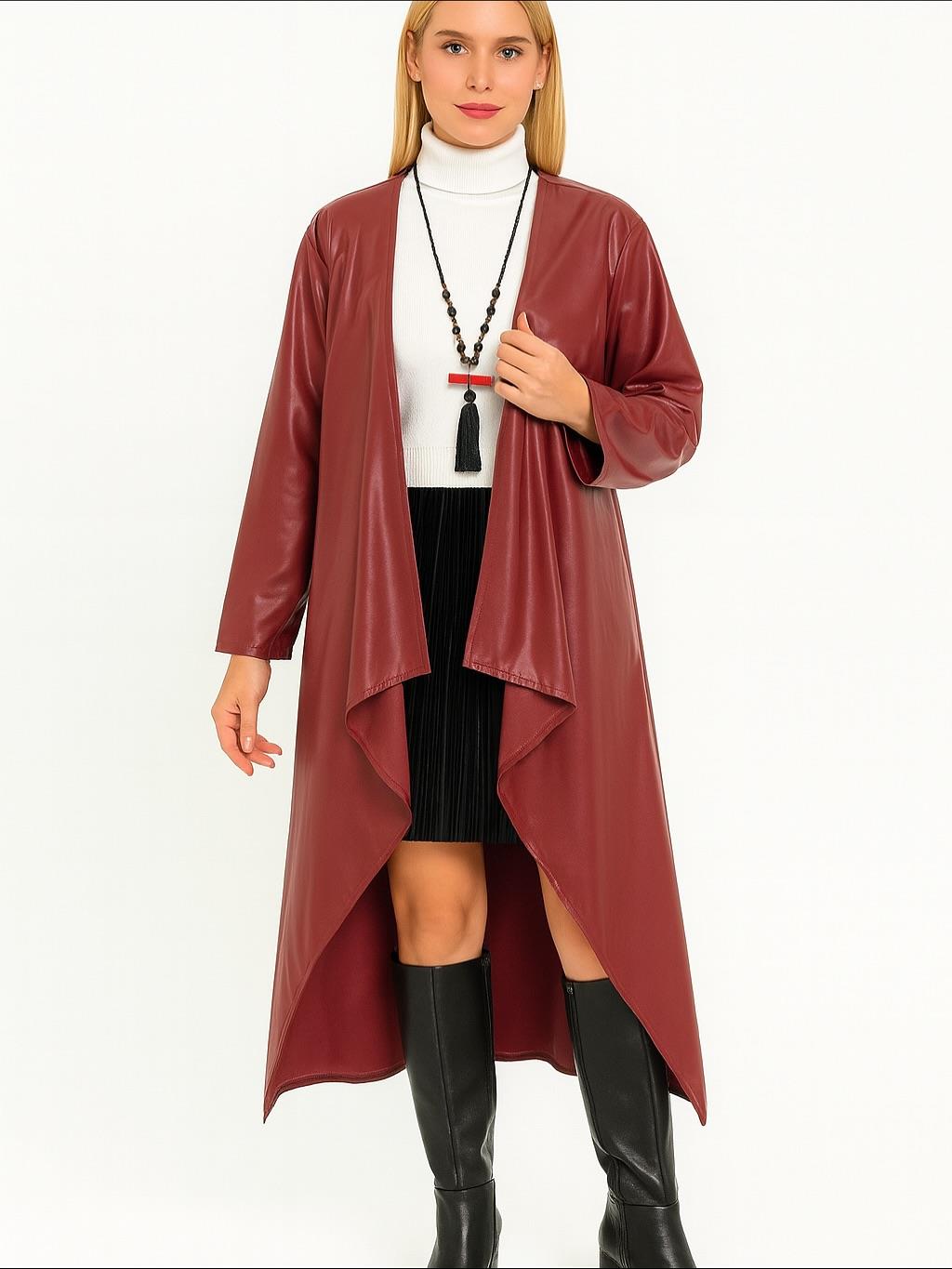 İtalyan Deri Kap - BORDO