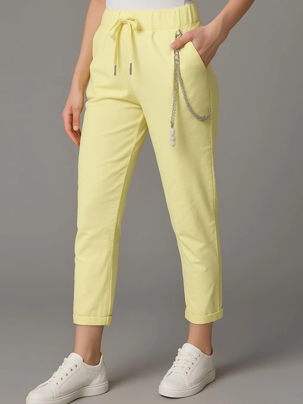 İtalyan Likralı Pantolon - AÇIK SARI