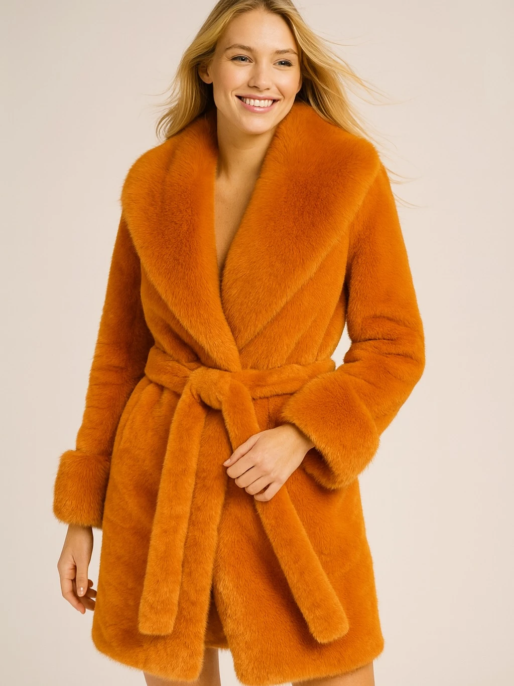 İtalyan Bağlamalı Kürk - TURUNCU