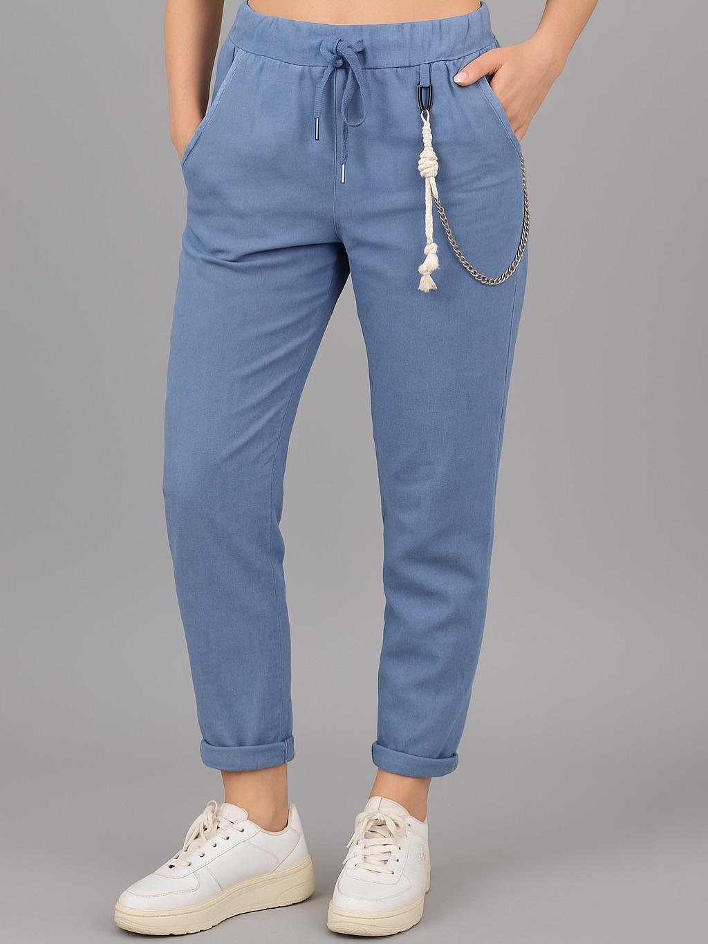 İtalyan Likralı Pantolon - MAVİ