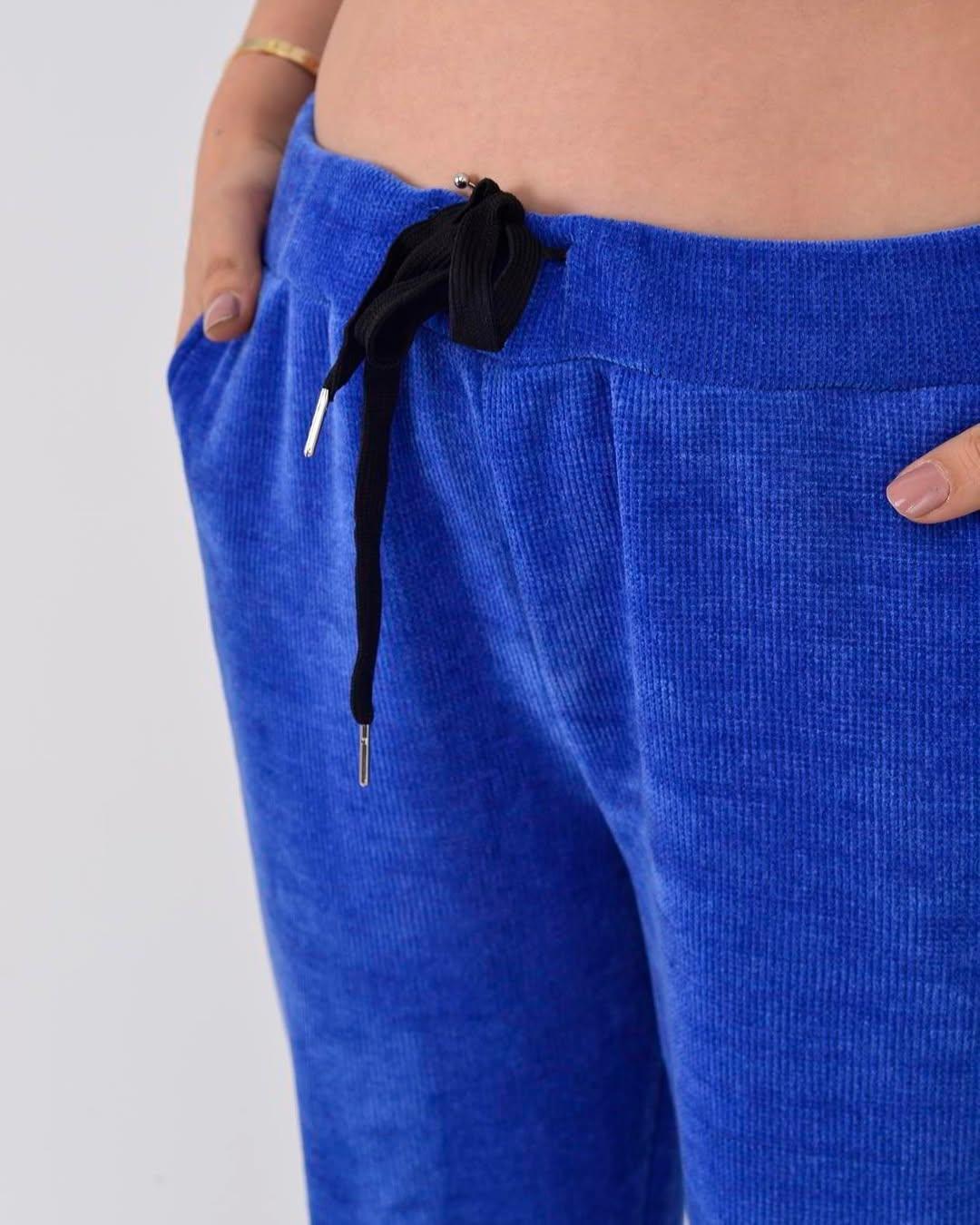 İtalyan Kadife Pantolon - MAVİ