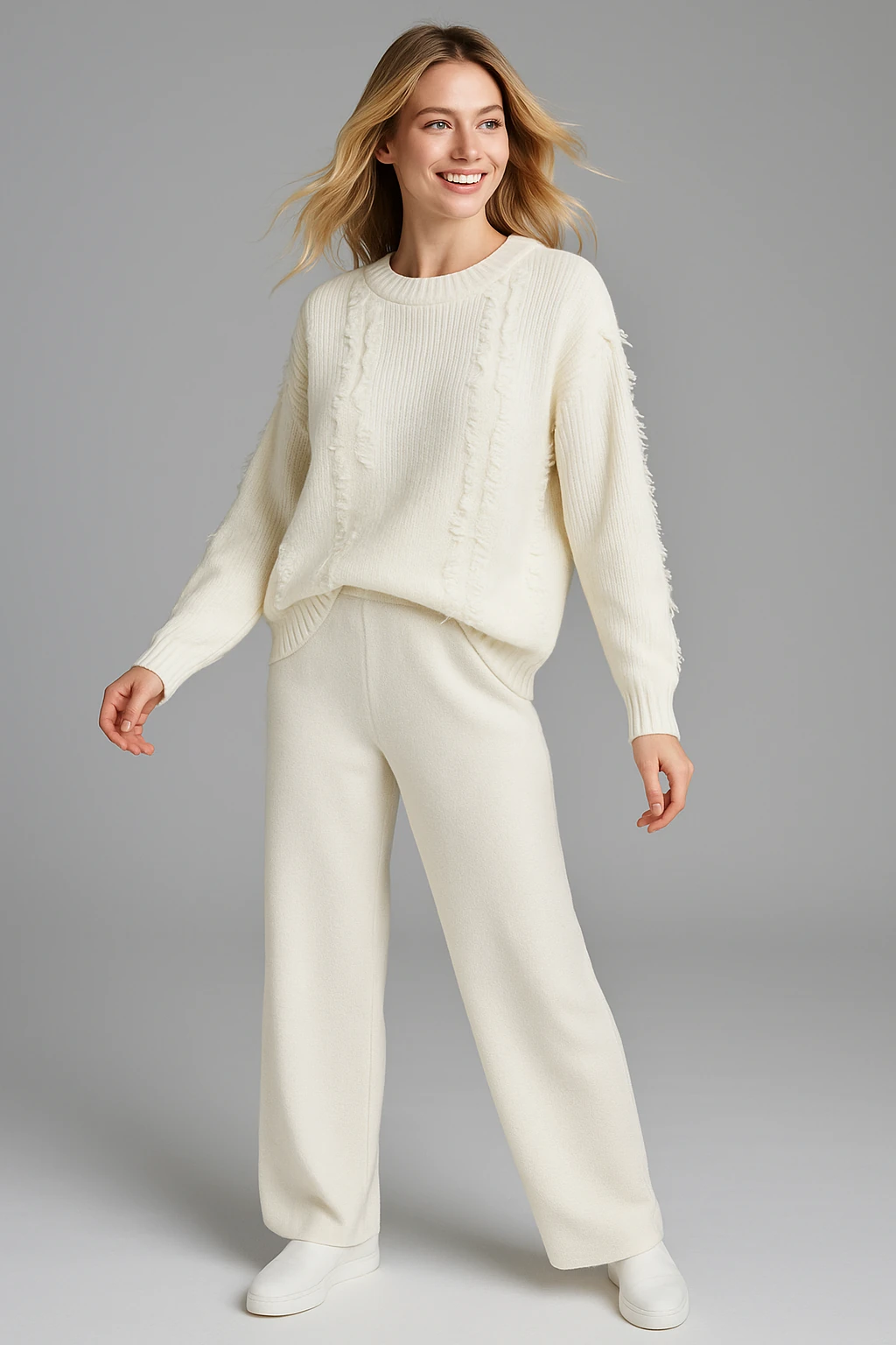 İtalyan Triko Takım - BEYAZ