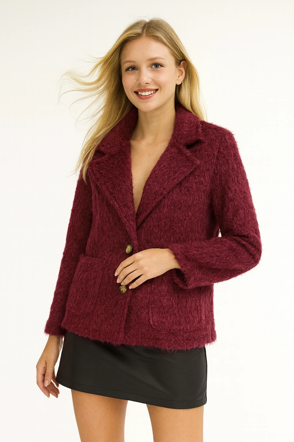 İtalyan Keçe Ceket - BORDO