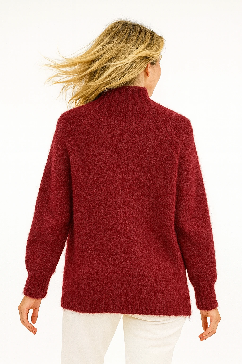 İtalyan Boğazlı Triko Kazak - BORDO