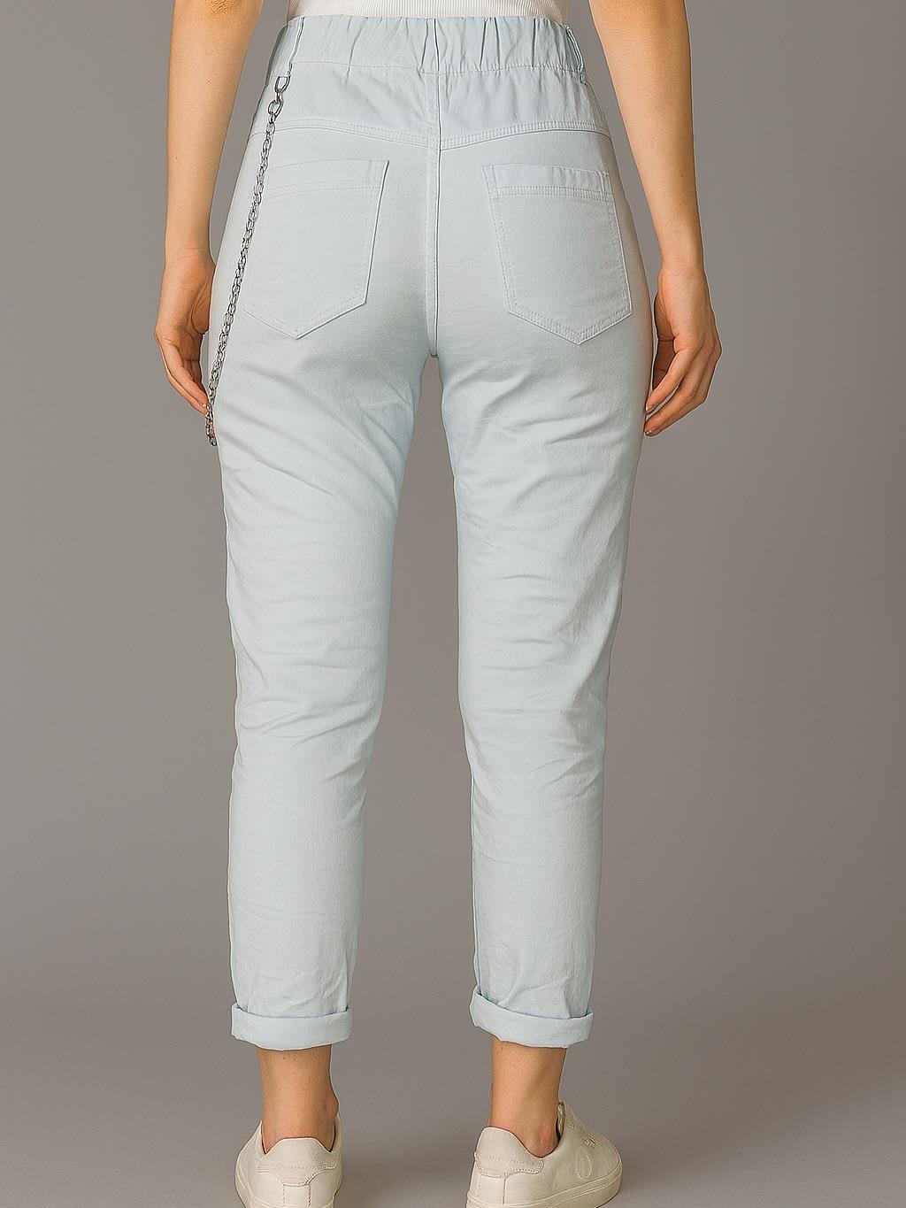 İtalyan Likralı Pantolon - BUZ MAVİSİ