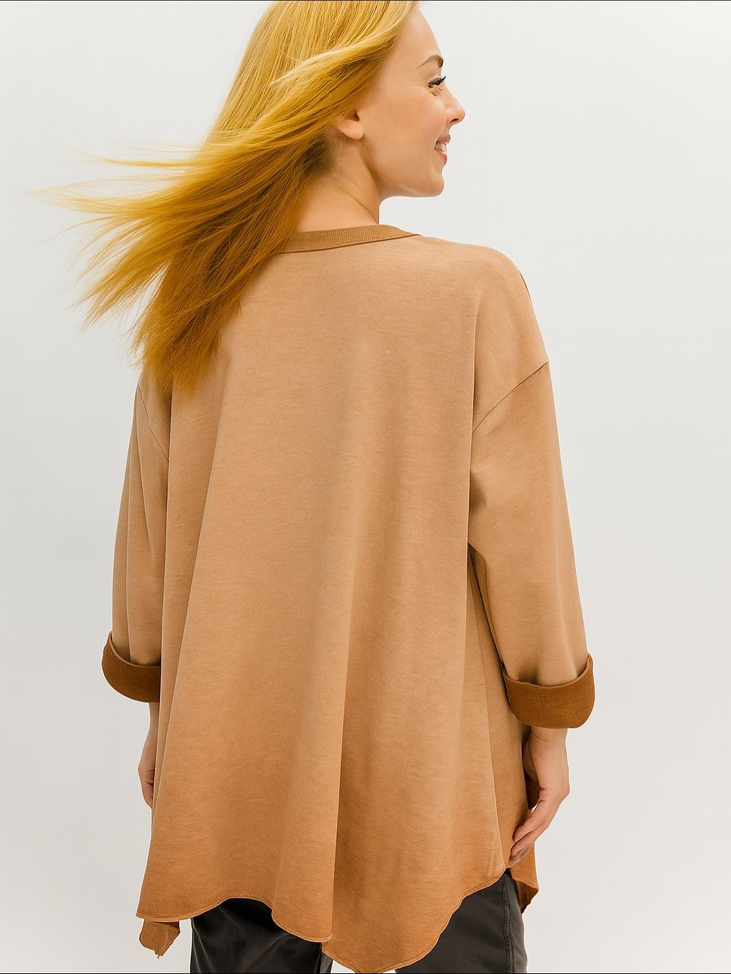 İtalyan Nubuk Bluz - AÇIK KAHVE