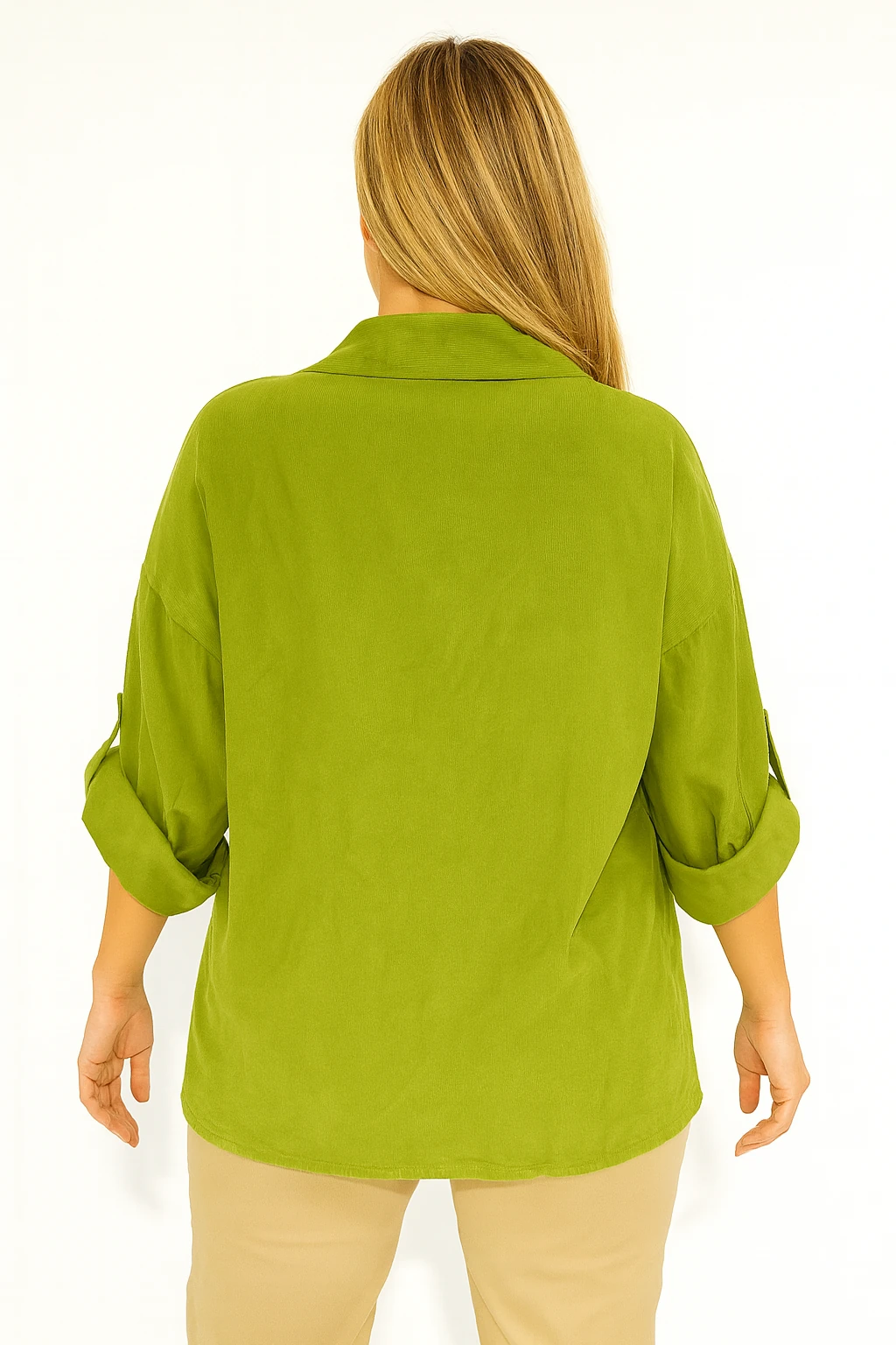 İtalyan Pul Payet Detaylı Kadife Gömlek - YEŞİL