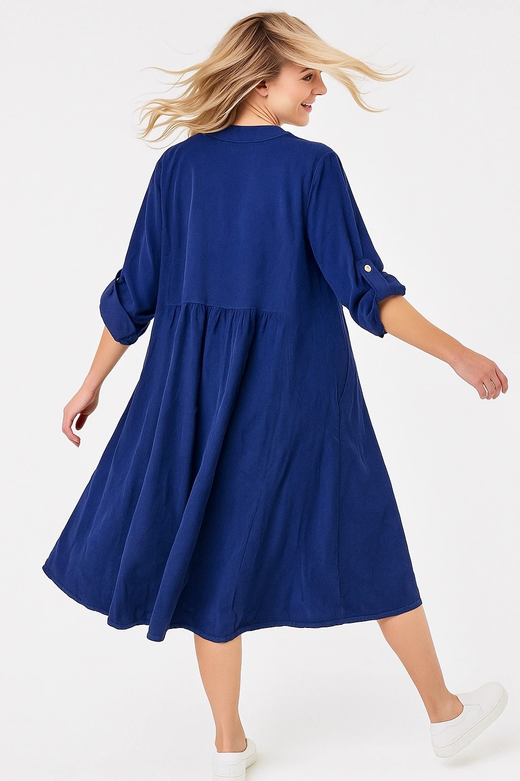 İtalyan Pul Payet Detaylı Kadife Elbise - LACİVERT