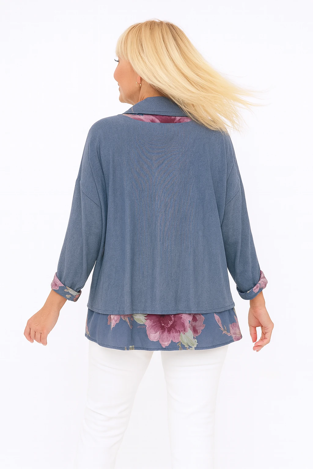 İtalyan Fularlı 3'lü Takım Bluz - BEBE MAVİSİ