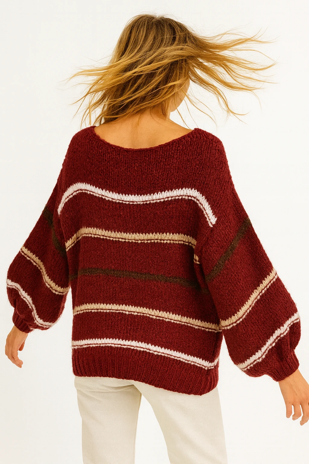 İtalyan Çizgili Kazak - BORDO