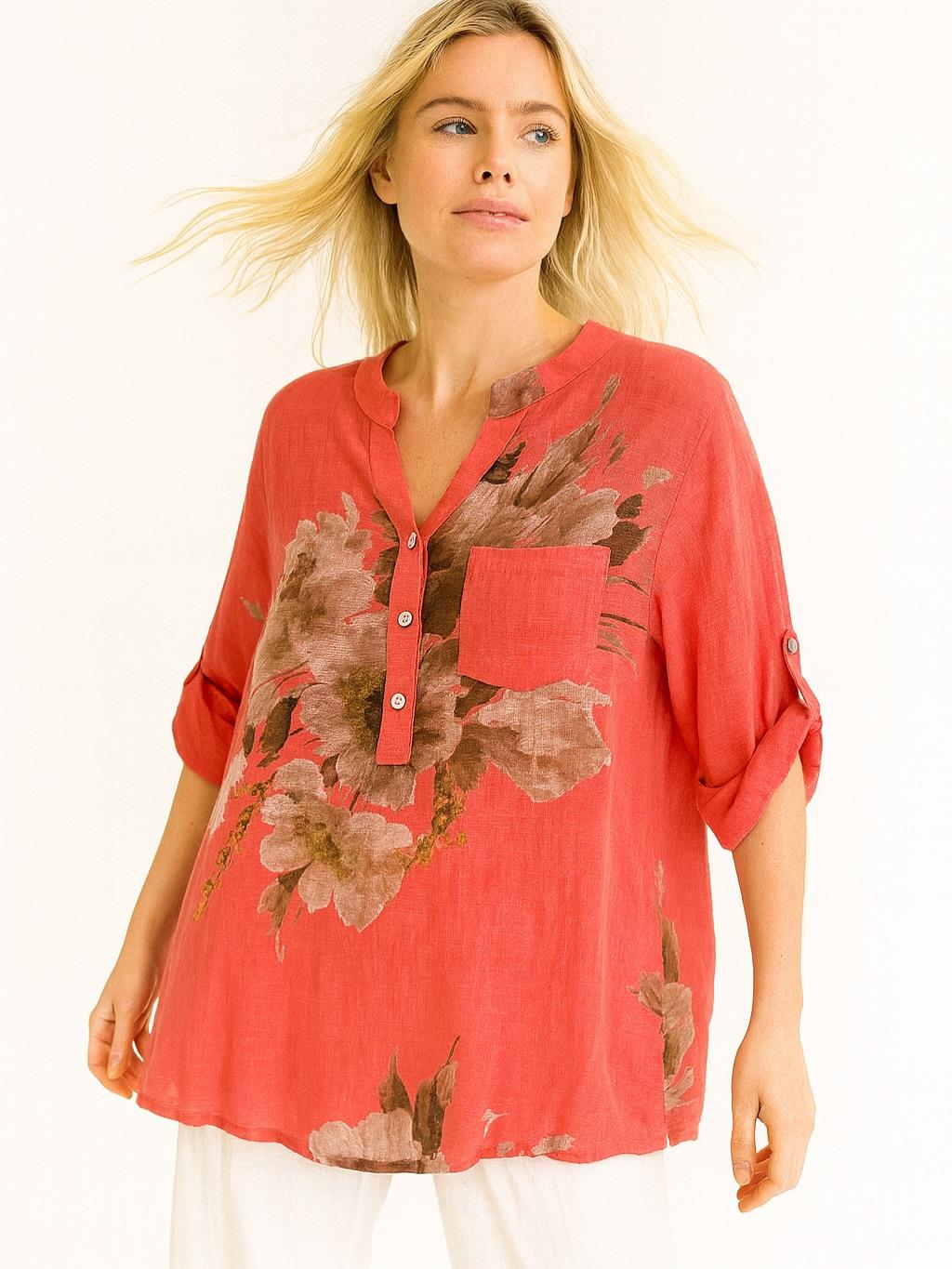 İtalyan Pamuk Keten Gömlek - MERCAN