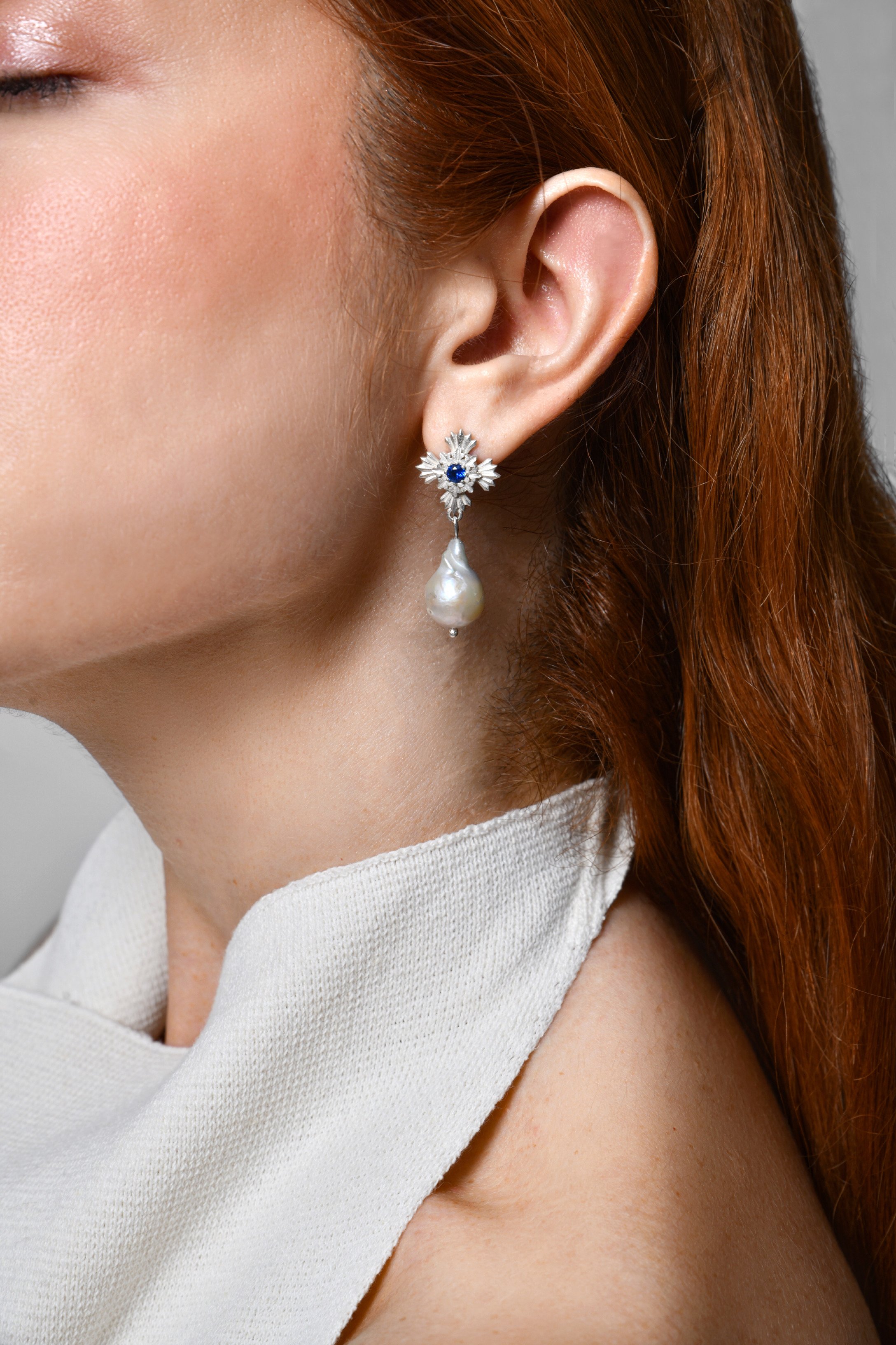 Aria | Baroque Pearl Silver Earrings