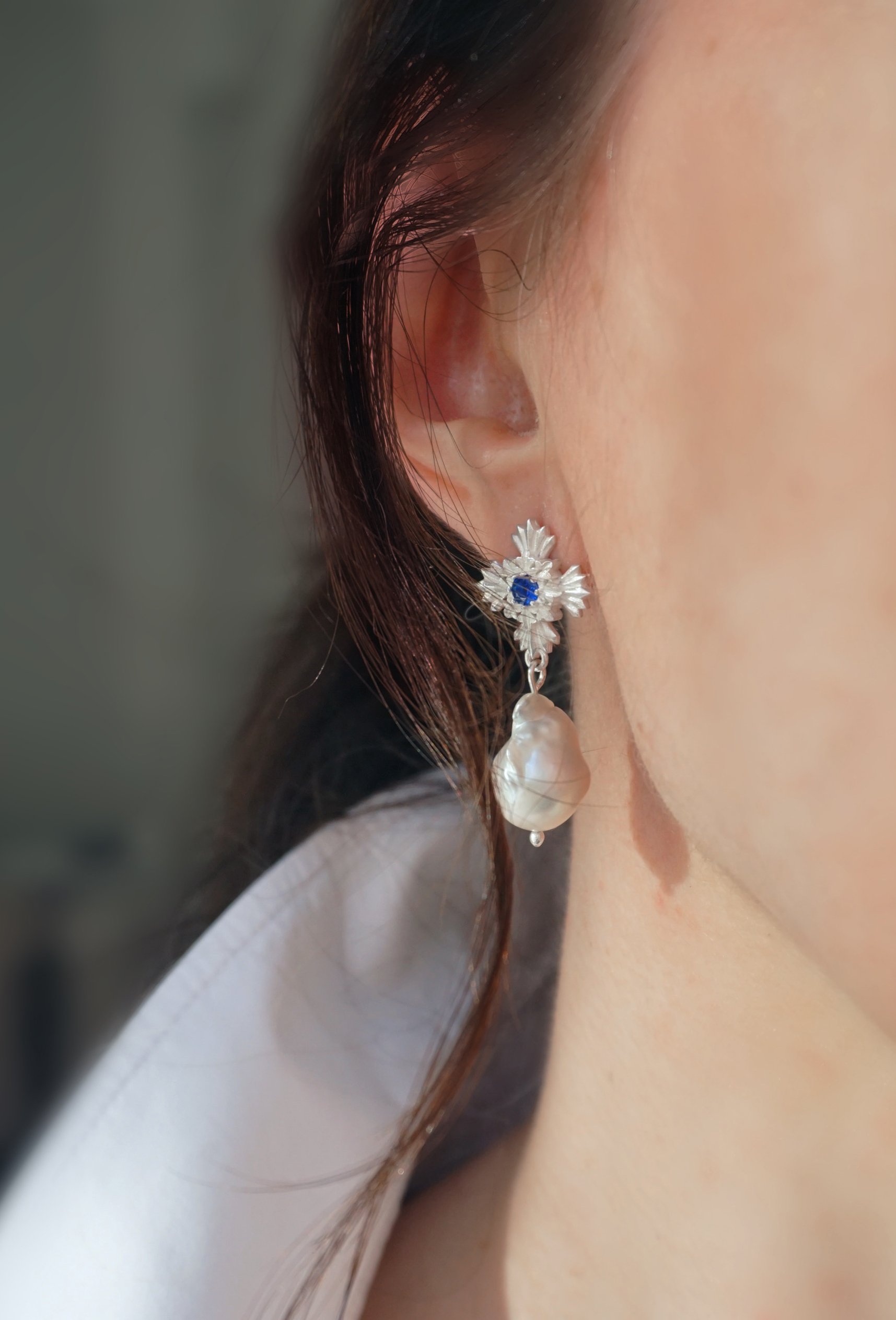 Aria | Baroque Pearl Silver Earrings