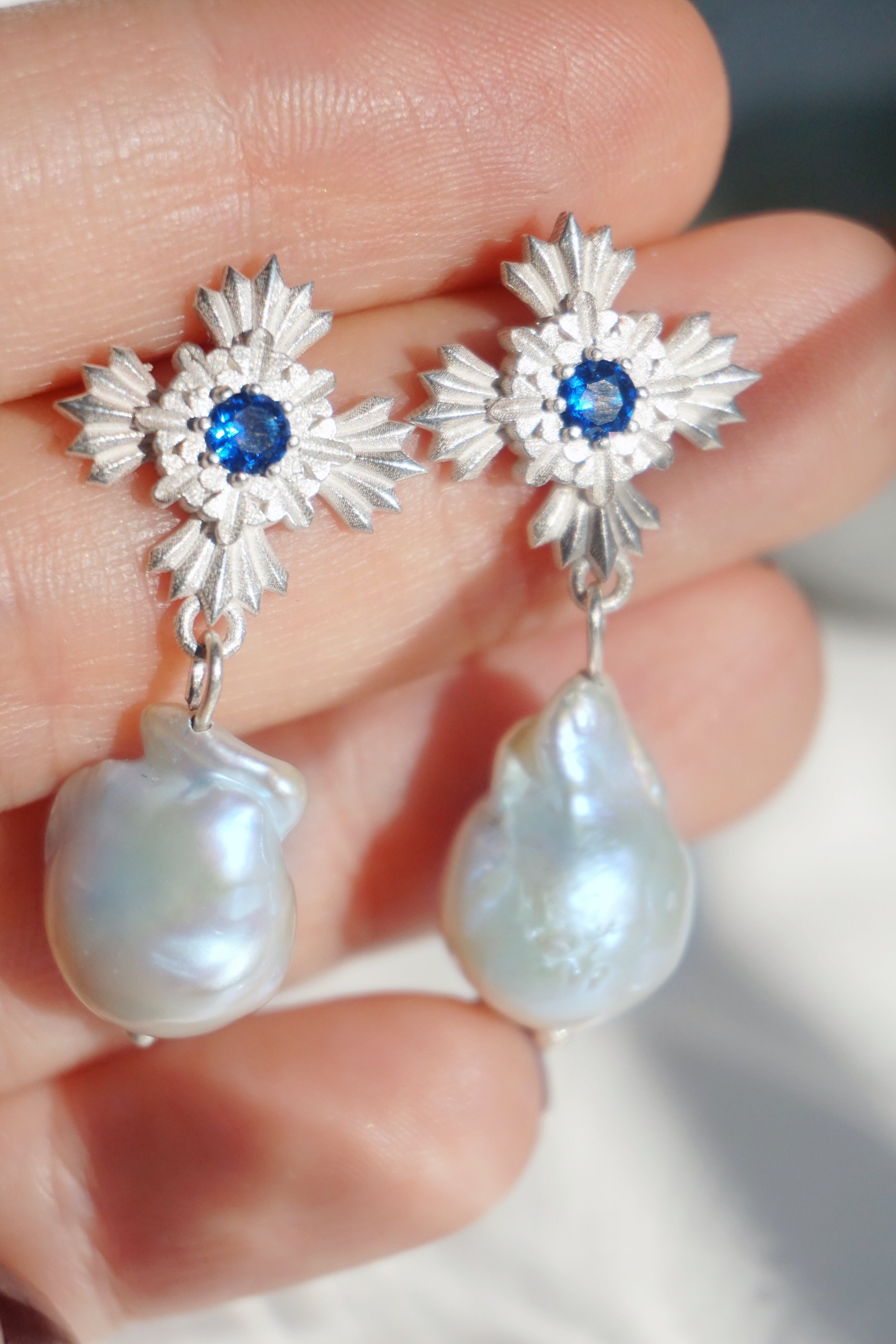 Aria | Baroque Pearl Silver Earrings