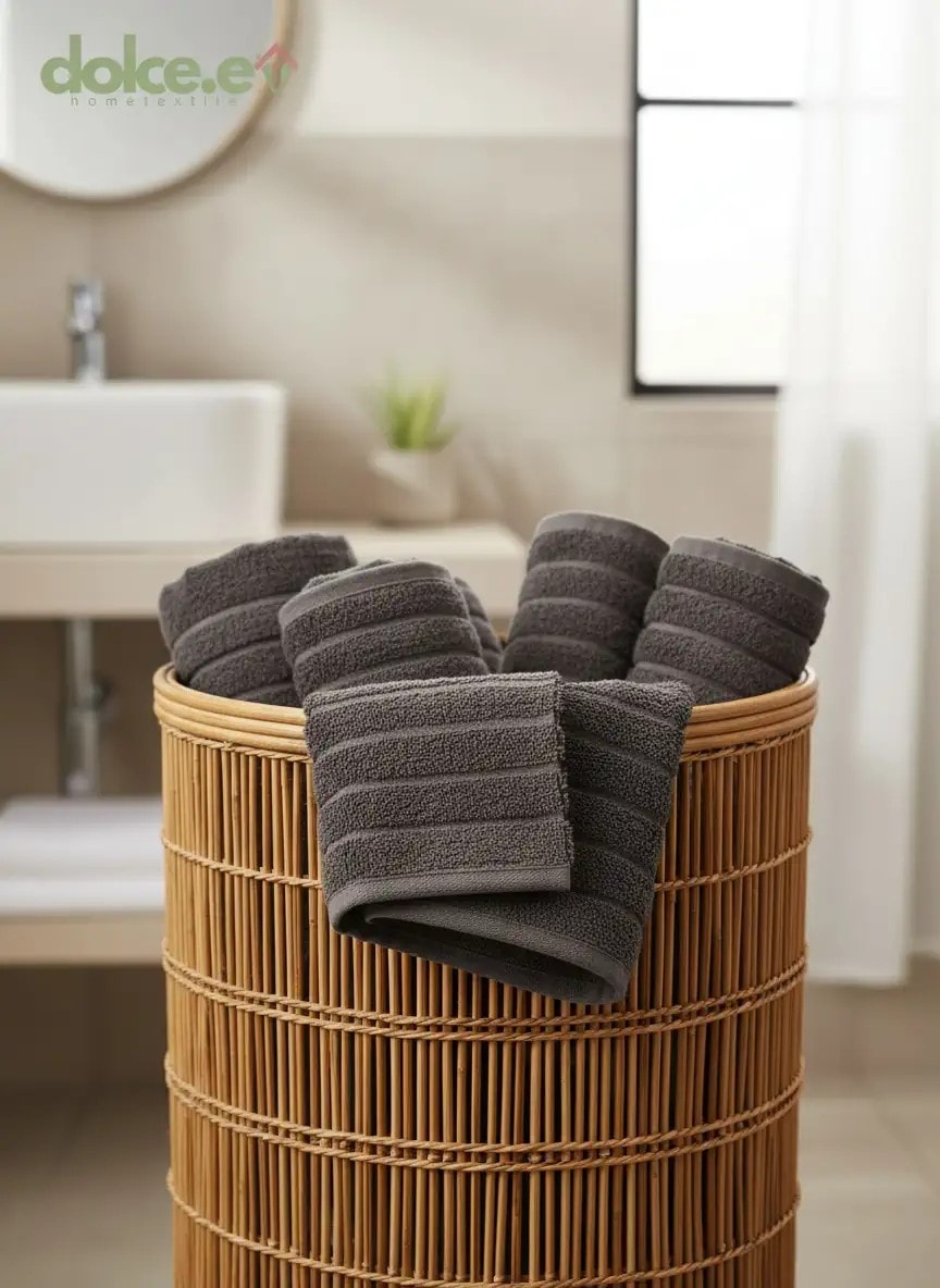 Dolce Ondata Grigio Antracite Banyo Havlu 2'Li Set