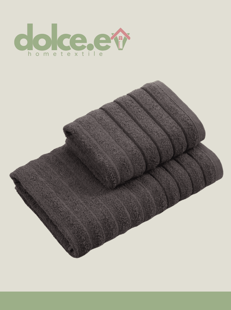 Dolce Ondata Grigio Antracite Banyo Havlu 2'Li Set