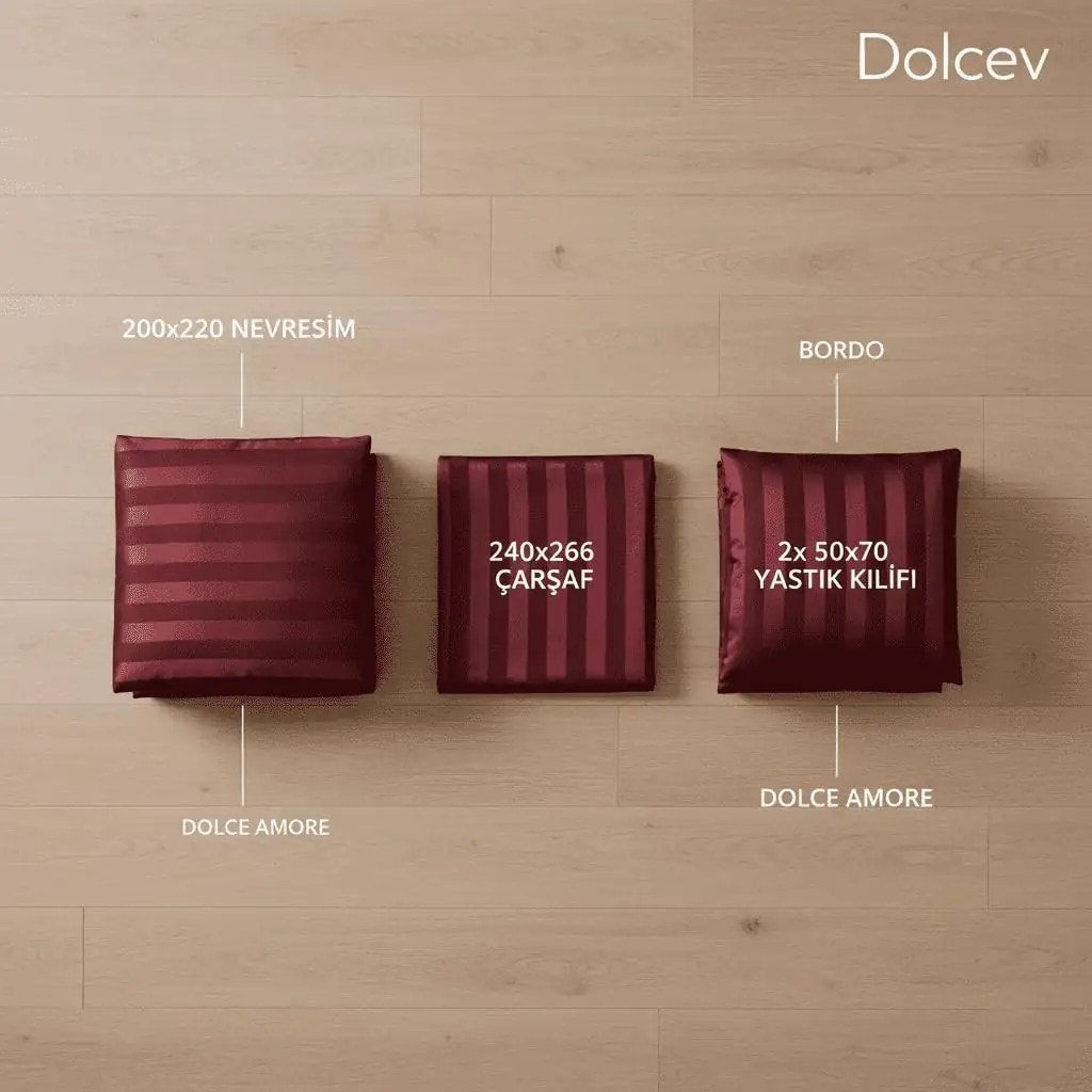 Dolce Amore Çift Kişilik Saten Nevresim Takımı