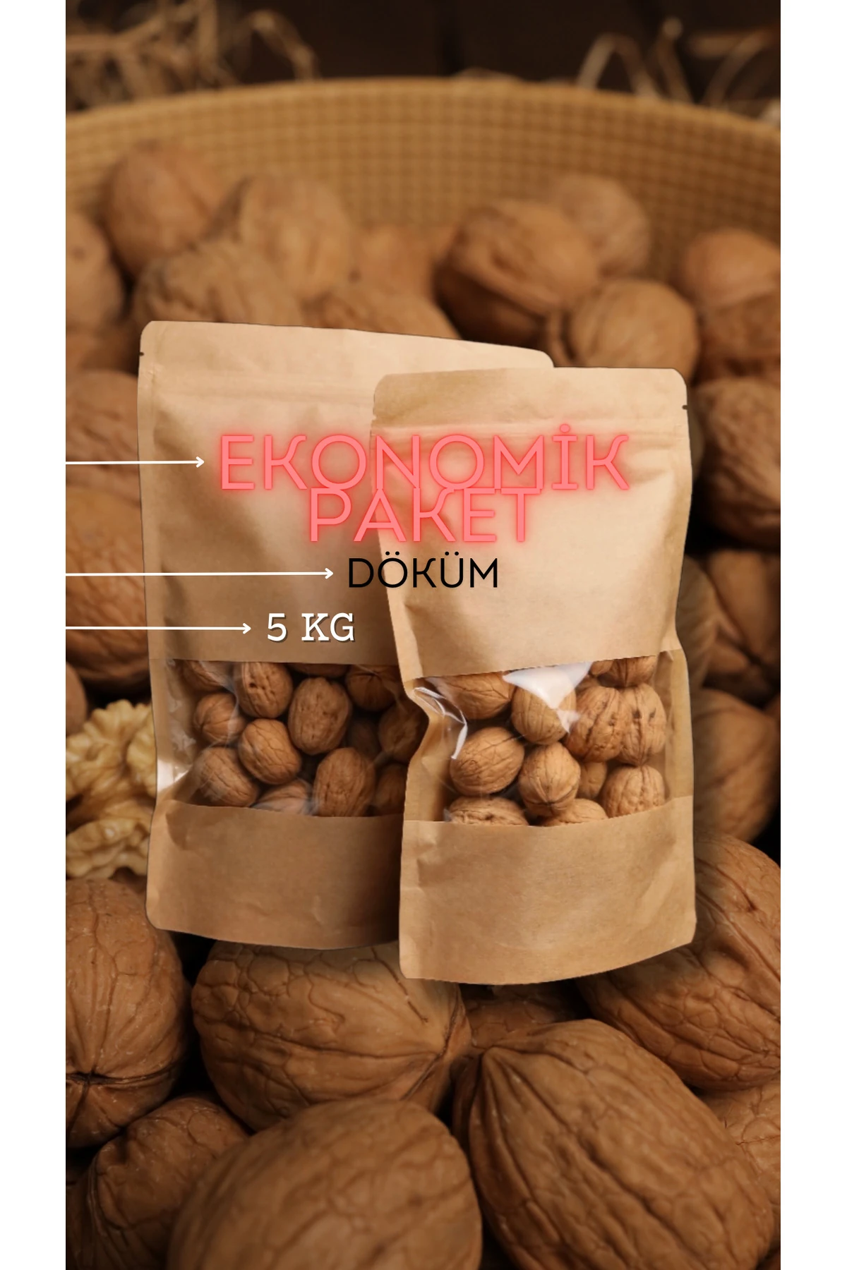 5 KG Ekonomik Paket 1.Sınıf İnce Kabuk Ceviz - Çetnır Ceviz