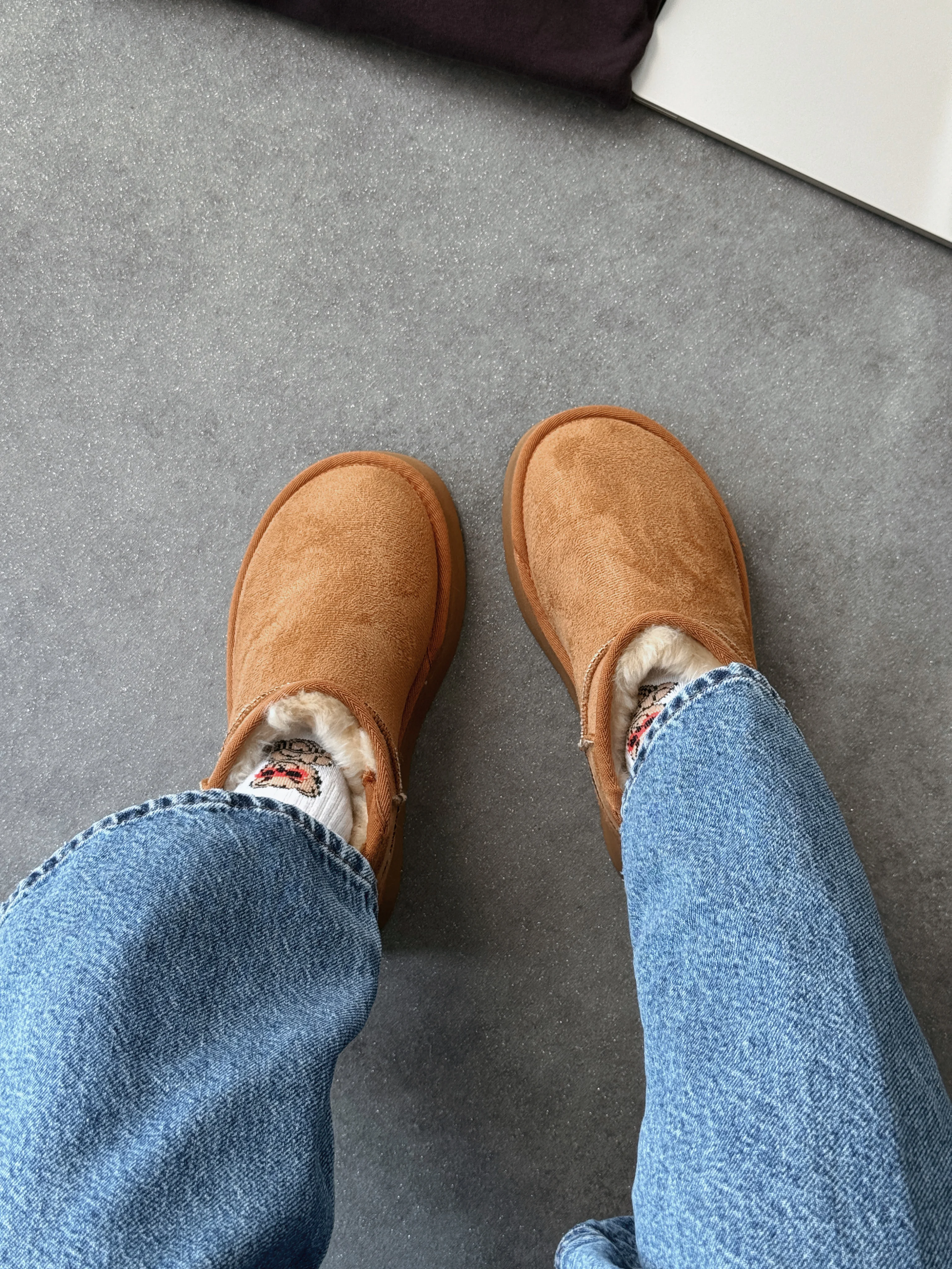 Mini İçi Tüylü Kalın Taban - Taba