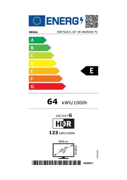 Regal 55R75UA11 55" 139 Ekran Dahili Uydu Alıcılı 4K Ultra HD Android Smart LED TV