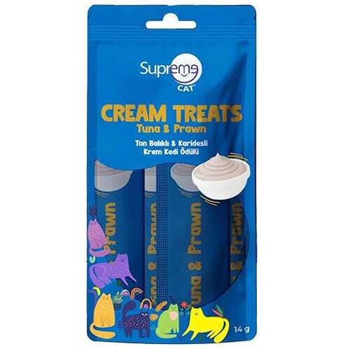 Supreme Crema Ton Ve Karidesli Ek Besin ve Kedi Ödülü 4x14 Gr