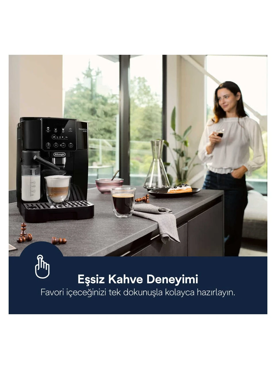 DeLonghi Magnifica Serisi Start ECAM220.60.B Tam Otomatik Kahve Makinesi - Siyah