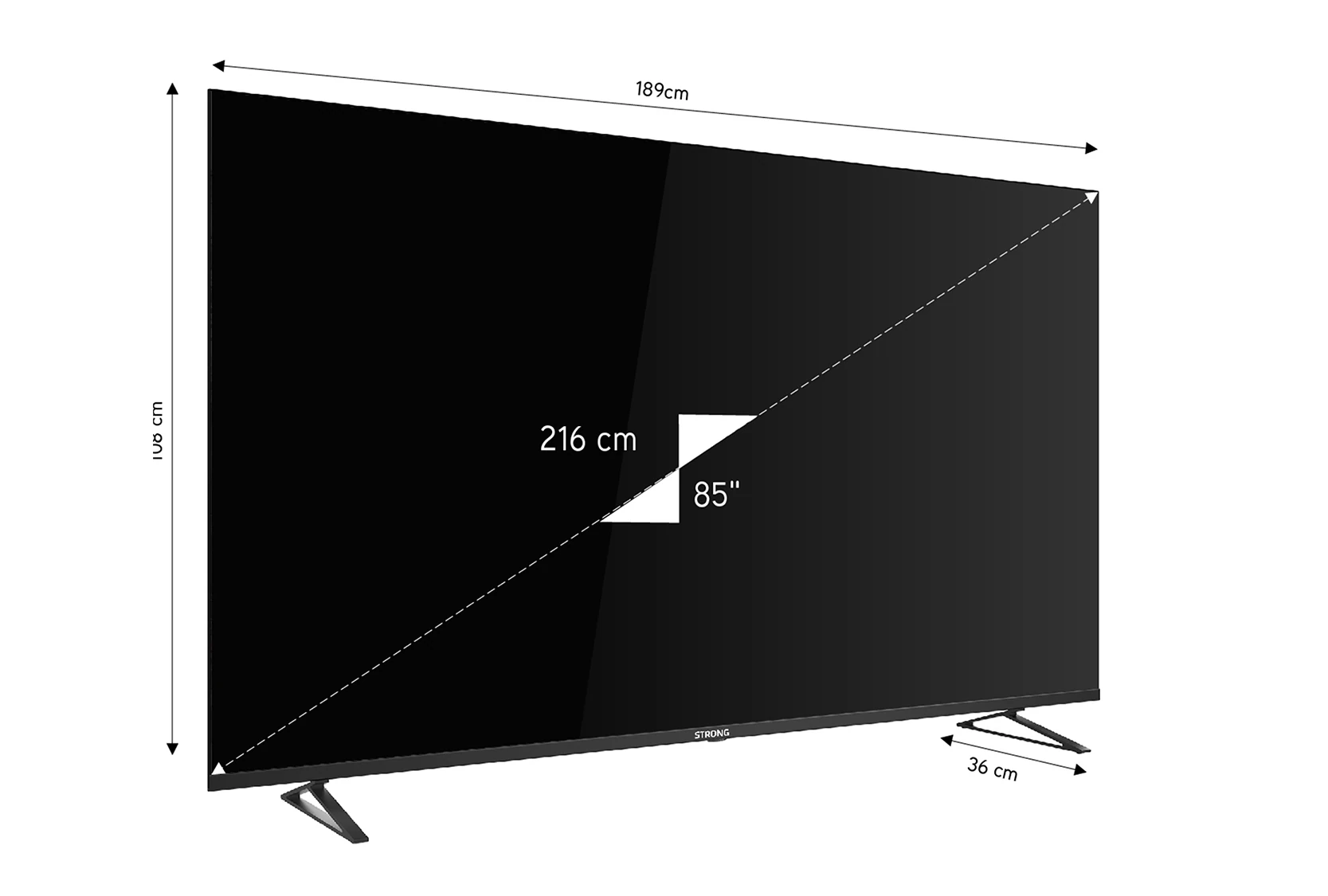 Strong MT85EG8000QF 85’’ 216cm Ekran FRAMELESS QLED 4K Ultra HD Google TV