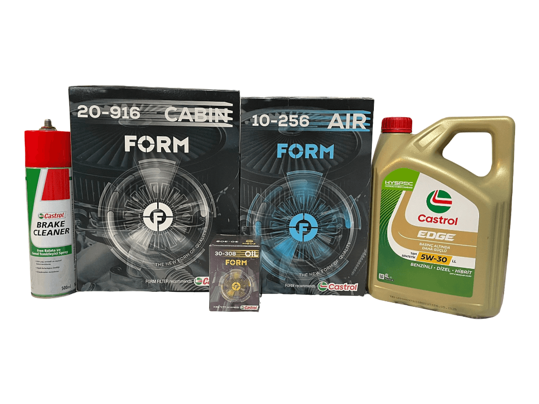 Ford Transit Filtre Bakım Seti 2013> Dizel | Balata Spreyi ve Karter Tapası Hediye | 5W-30 EDGE 4L | Castrol