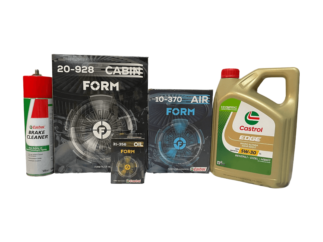 Ford Focus III Filtre Bakım Seti Dizel | Balata Spreyi ve Karter Tapası Hediye | 5W-30 EDGE 4L | Castrol