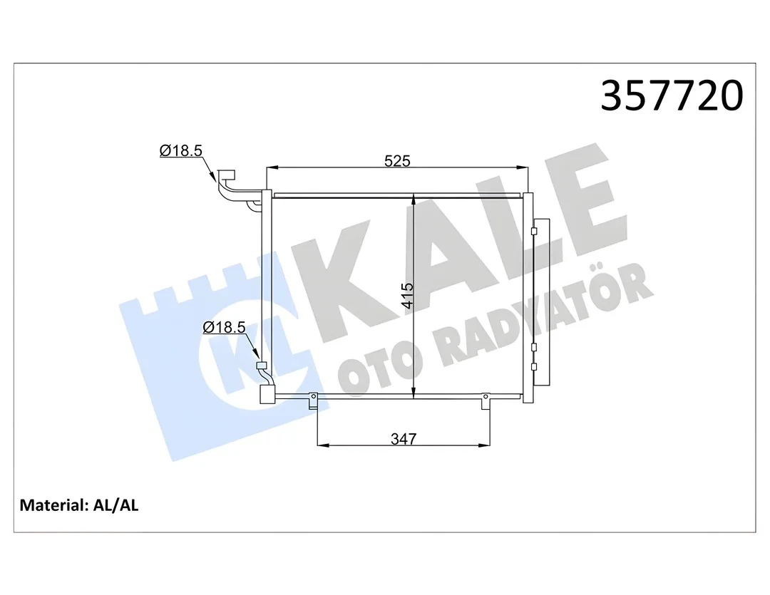 Ford Fiesta 1.5TDCI 2017> Courier 1.5 2017> Klima Radyatörü | KALE 357720 - H1BH 19710 AB