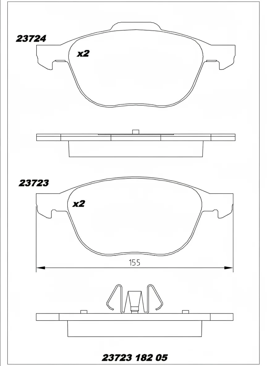 Ford Focus 1.6 TDCI 2004> Ön Fren Balatası | KALEBALATA 23723 182 05 - MEAV6J 2K021 AA