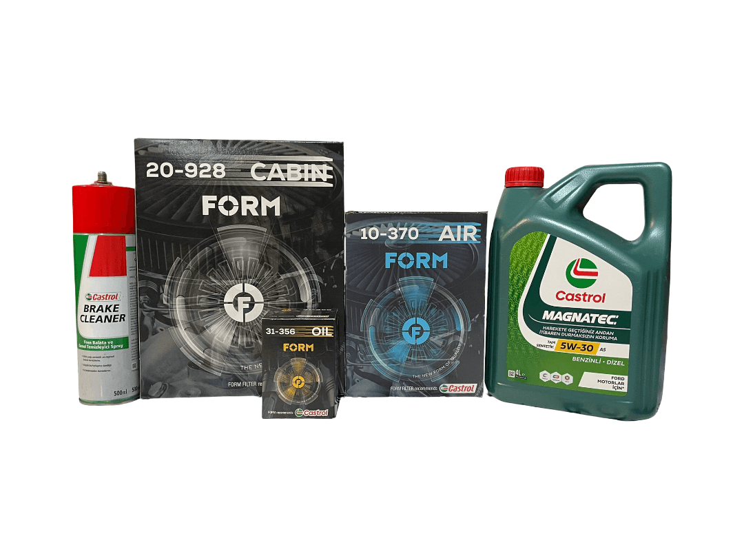 Focus III Filtre Bakım Seti Dizel | Balata Spreyi ve Karter Tapası Hediye | 5W-30 Magnatec 4L | Castrol