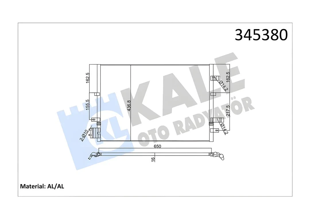 Ford Mondeo Dizel 2001> Klima Radyatörü (Otomatik) | KALE 345380 - ME2S7H 19E908 AD