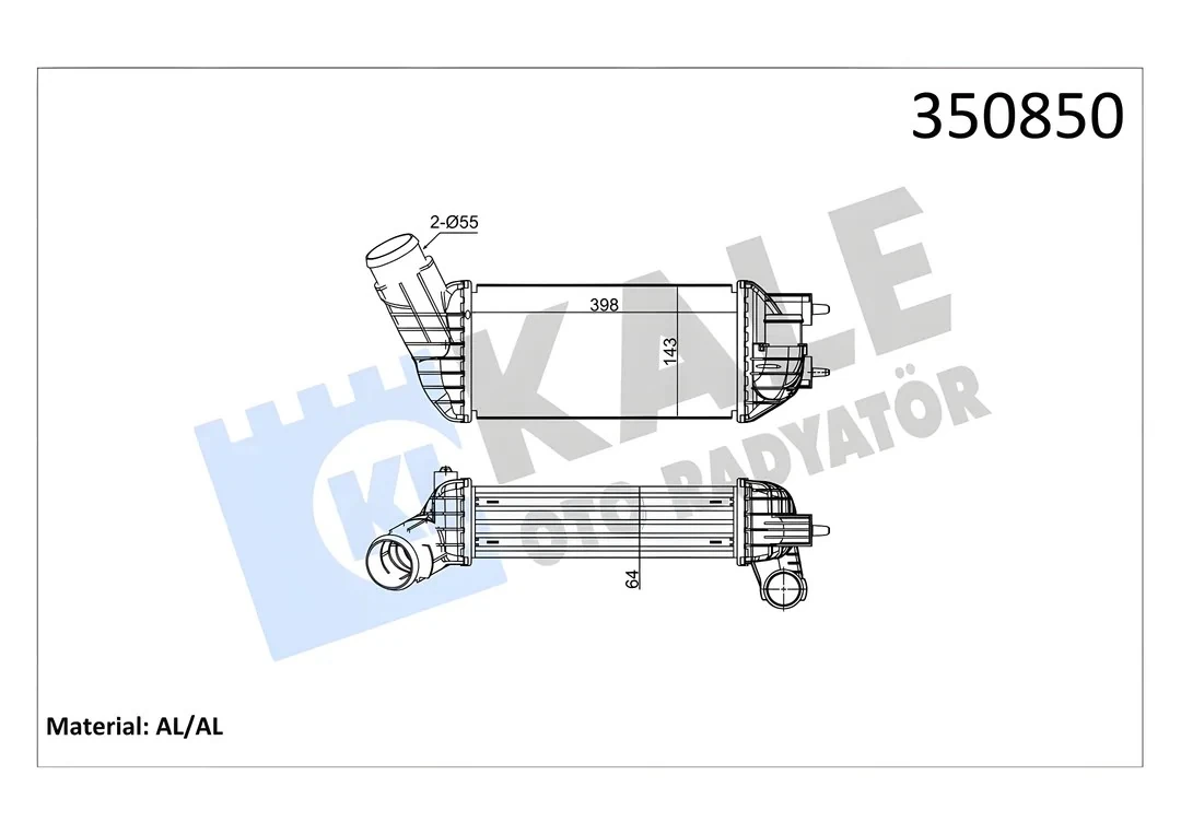 Ford Transit V.347 2.2 2.4 2006>2014 İntercooler | KALE 350850 - 6C11 9L440 AC