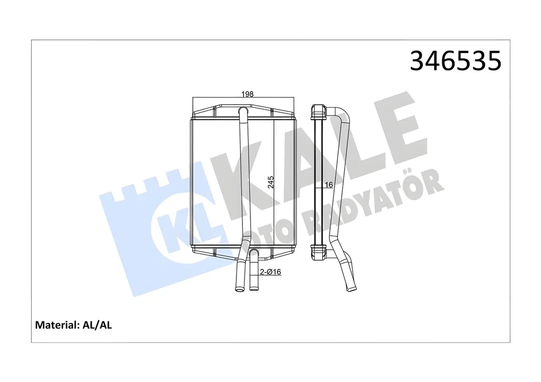 Ford Fiesta 1995> Kalorifer Radyatörü | KALE 346535 - XS6H 18B539 AA